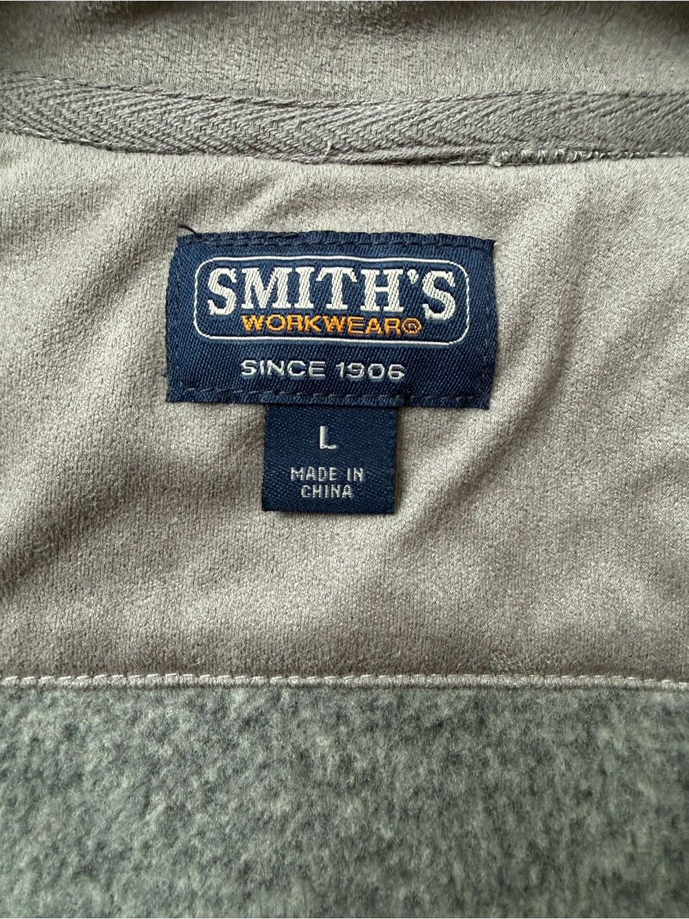 Smith’s Workwear Men’s L Gray Sweater Fleece 1/4 Zip Pullover Pockets - Picture 4 of 11